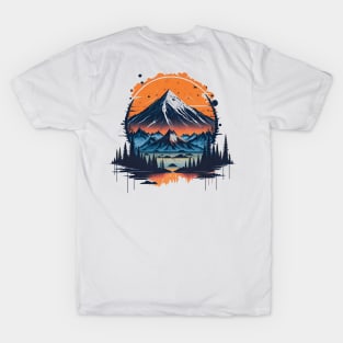 A Great Smoky and Icy Mountain, Sunset, Lake and Forest T-Shirt